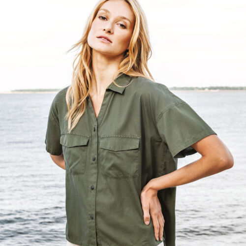 Native Spirit Ladies Short Sleeve Oversized TENCEL™ Shirt Thumbnail