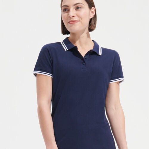 SOL'S Ladies Pasadena Tipped Cotton Piqué Polo Shirt Thumbnail