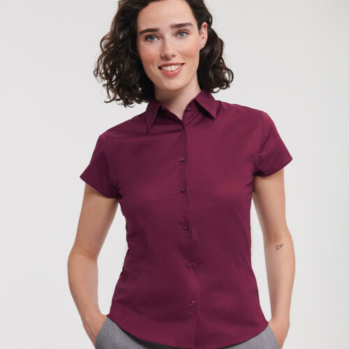 Russell Collection Ladies Short Sleeve Easy Care Fitted Shirt Thumbnail