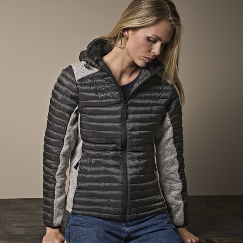 Tee Jays Ladies Crossover Hooded Padded Outdoor Jacket Thumbnail