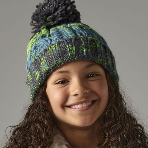 Beechfield Junior Corkscrew Pom Pom Beanie Thumbnail